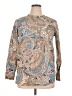 Lands' End Paisley Tan Long Sleeve Blouse Size 14 - photo 1