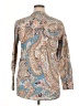 Lands' End Paisley Tan Long Sleeve Blouse Size 14 - photo 2