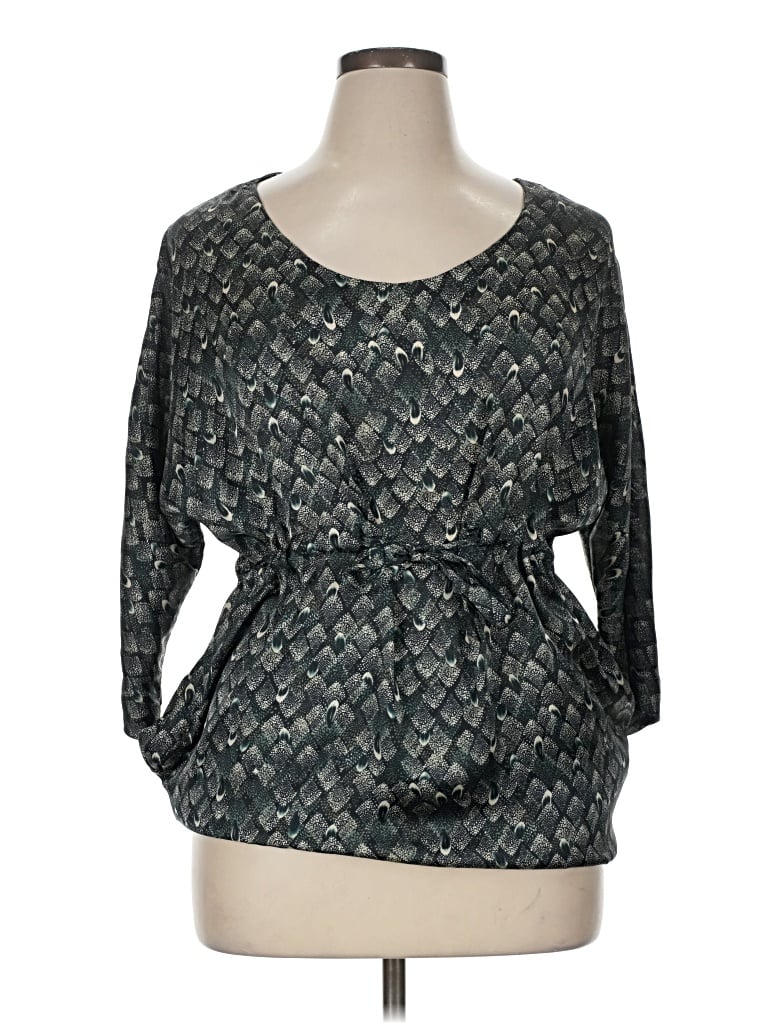 Pre-owned Assorted Brands Long Sleeve Blouse In Gray