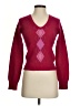 Express 100% Lambswool Argyle Burgundy Wool Pullover Sweater Size S - photo 1
