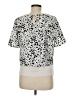 Ann Taylor 100% Polyester Silver Short Sleeve Blouse Size M - photo 2
