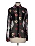 Pinko 100% Viscose Floral Black Long Sleeve Blouse Size 2 - photo 1