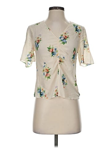Madewell Short Sleeve Silk Top (view 1)