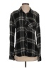 BeachLunchLounge 100% Rayon Plaid Black Long Sleeve Button-Down Shirt Size S - photo 1