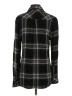 BeachLunchLounge 100% Rayon Plaid Black Long Sleeve Button-Down Shirt Size S - photo 2