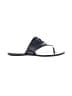 Tory Burch 100% Leather White Black Flip Flops Size 7 1/2 - photo 1