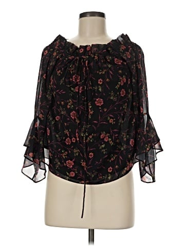 Scripted 3/4 Sleeve Blouse (view 1)