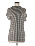 Reiss 100% Viscose Houndstooth Silver Short Sleeve Turtleneck Size M - photo 1