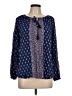 Faded Glory 100% Rayon Blue Long Sleeve Blouse Size 12 - photo 1