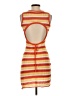 Unbranded Stripes Orange Casual Dress Size S (estimated) - photo 2