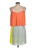 Parker 100% Polyester Color Block Orange Casual Dress Size L - photo 2