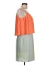 Parker 100% Polyester Color Block Orange Casual Dress Size L - photo 4