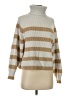 MNG Stripes Tan Turtleneck Sweater Size S - photo 1