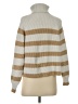 MNG Stripes Tan Turtleneck Sweater Size S - photo 2