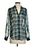 Kut from the Kloth 100% Polyester Plaid Blue Long Sleeve Blouse Size S - photo 1