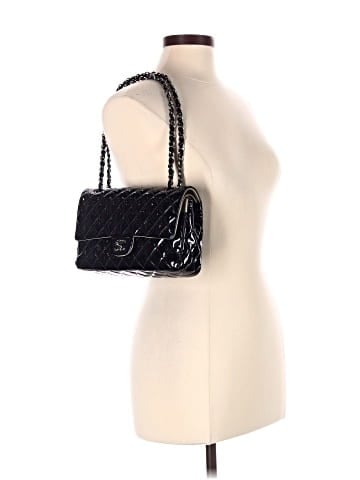 Chanel Quilted Patent Leather Classic Jumbo Double Flap Bag (view 2)