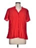 Dana Buchman 100% Polyester Red Short Sleeve Blouse Size L - photo 1
