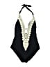 Kona Sol 100% Polyester Paisley Black One Piece Swimsuit Size M - photo 1