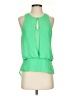 Naked Zebra 100% Polyester Green Sleeveless Blouse Size S - photo 1