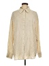 Bardot 100% Viscose Stripes Gold Long Sleeve Button-Down Shirt Size 10 - photo 1