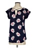 Express 100% Polyester Blue Short Sleeve Blouse Size XS - photo 1