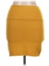 Debut Solid Yellow Casual Skirt Size L - photo 2