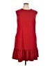 Donna Ricco Solid Red Casual Dress Size 14 - photo 1