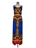 Bailey Blue 100% Polyester Print Blue Casual Dress Size M - photo 1