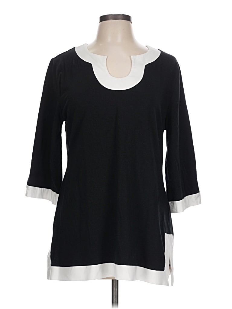 Pre-owned Soft Surroundings 3/4 Sleeve T-shirt In Black