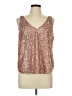 Ann Taylor LOFT 100% Polyester Gold Sleeveless Blouse Size Lg Petite - photo 1