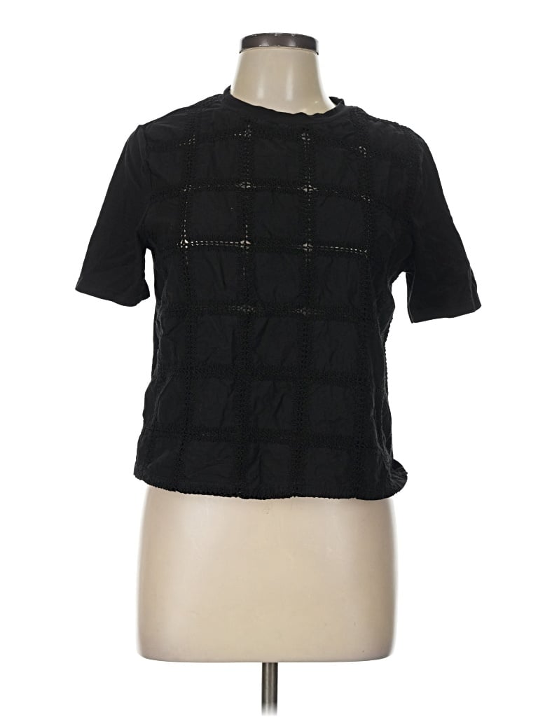 Pre-owned Mng Short Sleeve Turtleneck In Black