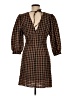 .OBJECT 100% Polyester Houndstooth Brown Cocktail Dress Size EU 38 / US 8 - photo 2