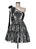 Geisha Designs Metallic Silver Cocktail Dress Size 6 - photo 1