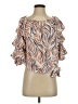 CeCe 100% Polyester Orange Short Sleeve Blouse Size S - photo 1