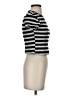 Reformation Stripes Silver Short Sleeve Turtleneck Size S - photo 4
