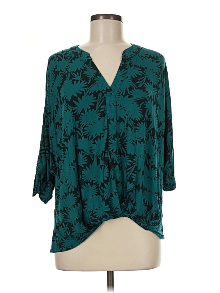 Pre-owned Akemi + Kin 3/4 Sleeve Blouse In Teal