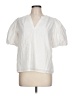 CeCe 100% Cotton White Short Sleeve Blouse Size L - photo 1