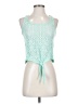 Kirra 100% Cotton Teal Sleeveless Blouse Size S - photo 1