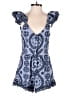 LoveShackFancy 100% Cotton Paisley Blue Romper Size 00 - photo 1