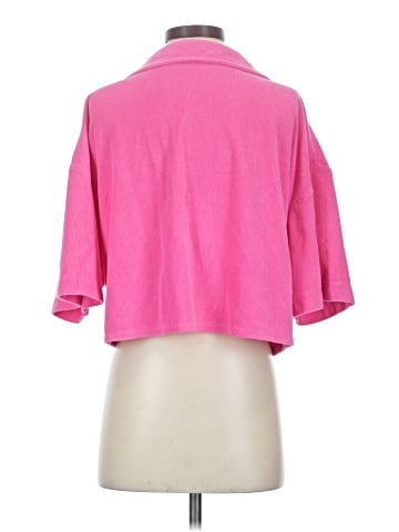 Aqua 3/4 Sleeve Button-Down Shirt (view 2)