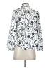 Ann Taylor 100% Polyester Print Silver Long Sleeve Blouse Size XS (petite) - photo 2