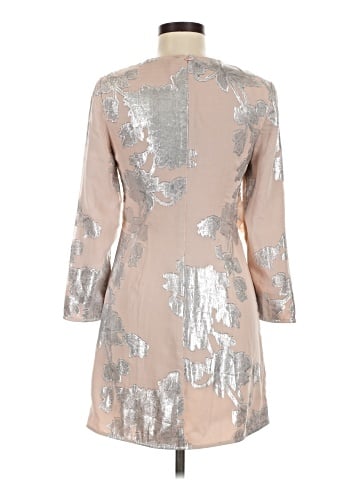 Self-Portrait Metallic Fil Coupé Ruffle Mini Dress (view 2)