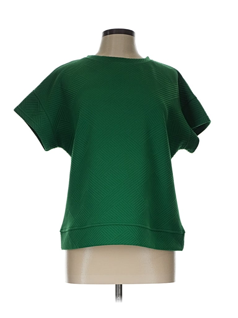 Pre-owned Dokotoo Short Sleeve Top Green Crew Neck Tops