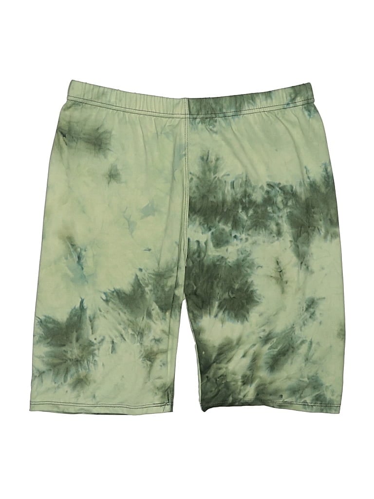 12th Tribe Athletic Shorts: Green Tie-dye Pattern Activewear - Size Medium