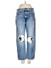 Khaite 100% Cotton Hearts Blue Jeans Size 27 waist - photo 1