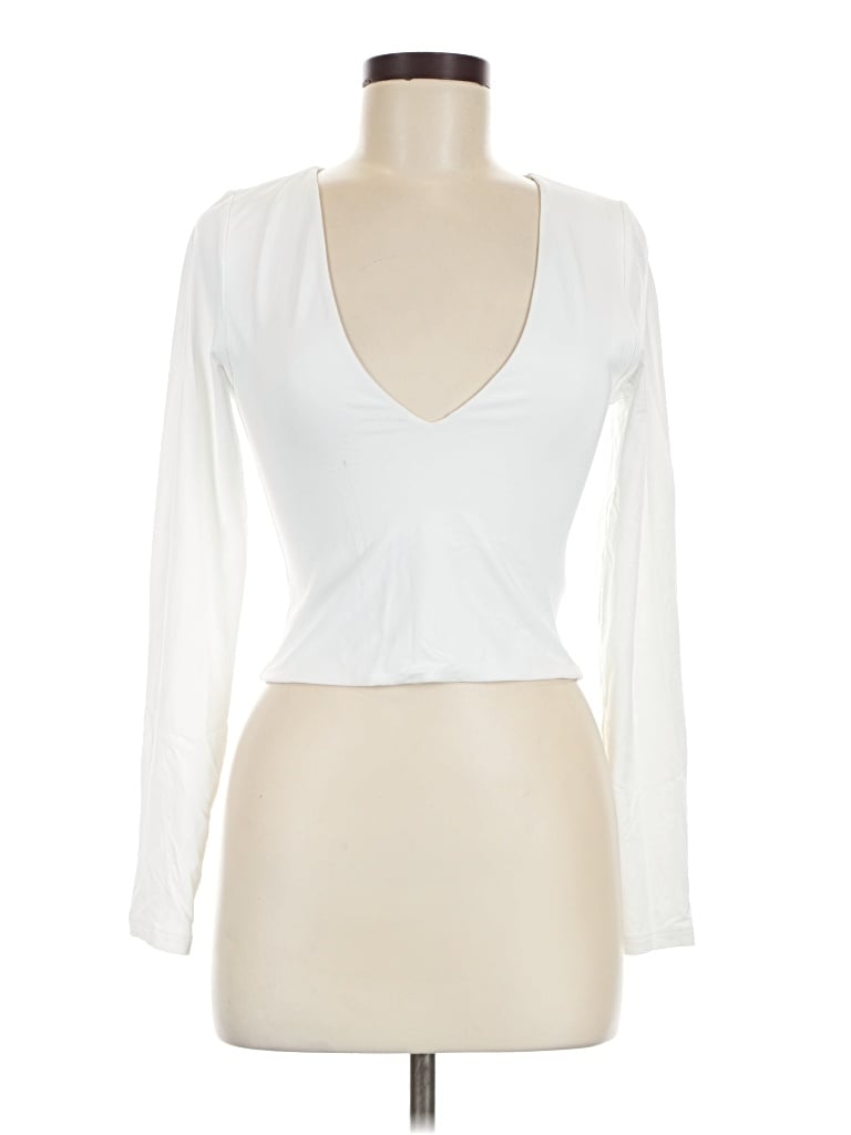 Pre-owned Babaton Long Sleeve T-shirt In Ivory