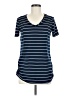 Emma's Expressions Maternity Stripes Blue Short Sleeve Henley Size M - photo 1