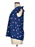 Aqua 100% Polyester Stars Blue Short Sleeve Blouse Size M - photo 5