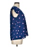 Aqua 100% Polyester Stars Blue Short Sleeve Blouse Size M - photo 4