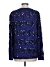Papell Boutique Evening 100% Silk Blue Long Sleeve Silk Top Size L - photo 2
